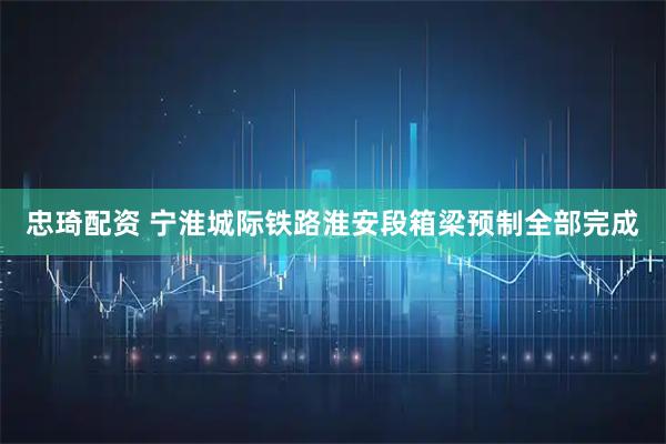 忠琦配资 宁淮城际铁路淮安段箱梁预制全部完成