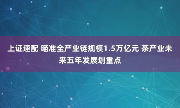 上证速配 瞄准全产业链规模1.5万亿元 茶产业未来五年发展划重点
