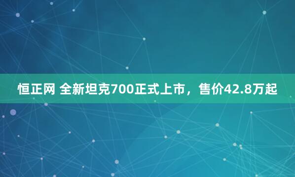 恒正网 全新坦克700正式上市，售价42.8万起