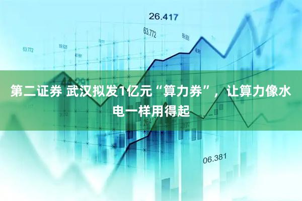 第二证券 武汉拟发1亿元“算力券”,让算力像水电一样用得起
